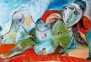 Lying Naked Woman With Necklace — Pablo Picasso