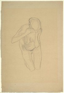 Kneeling Nude Of An Old Woman (study For — Gustav Klimt, Symbolist Expressionism