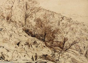 A View Near Villefranche-sur-le-mer — Paul Huet