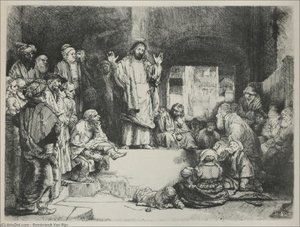 Jesus Preaching, Called The 'la Tombe' — Rembrandt Van Rijn, Baroque