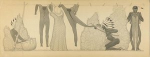 Untitled, From Suite Savage Iowa (clothesline) — Grant Wood