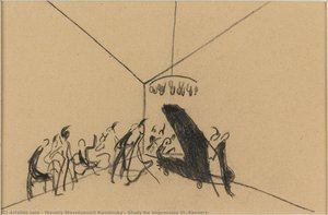 Study For Impression Iii (konzert) — Wassily Wassilyevich Kandinsky, Impressionistic Abstraction