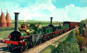South Eastern Railway Train In Kent Countryside Hauled By 4–2–0 Locomotives Nos.85 And 136 — Cuthbert Hamilton Ellis