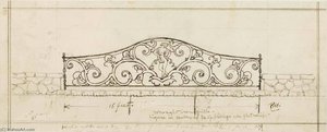 Sketch For Wrought Iron Grill — Paul Manship, Art Deco