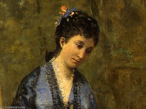Madame Stumpf And Her Daughter (detail - ) — Jean-baptiste-camille Corot