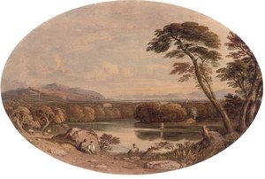 Romantic Landscape With Figures In The Foreground — John Varley I (the Older)