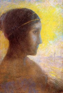 Head Of A Young Woman In Profile — Odilon Redon