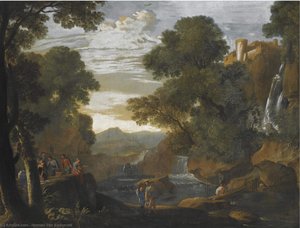 A Southern Landscape With Fishermen Unloading And Packing Their Catch — Herman Van Swanevelt