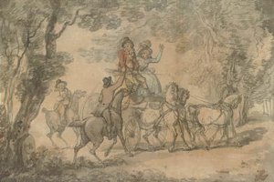 A Highwayman Holding Up A Phaeton — Thomas Rowlandson