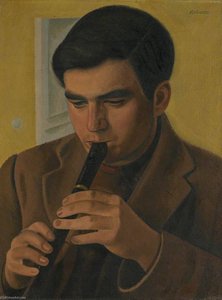 The Artist's Son Playing The Recorder — William Patrick Roberts