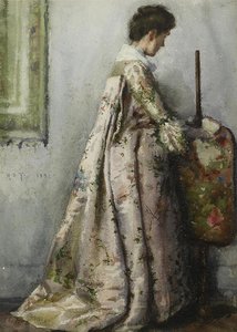The Silk Gown (also Known As Portrait Of Maria Tuke Sainsbury) — Henry Scott Tuke, Realism