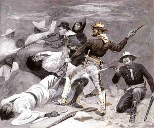 The Fight In The Canyon — Frederic Remington