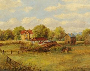 Looking South From No.1 Ossulton Villas, Norwood Green — Ernest A. L. Ham, Contemporary Realism