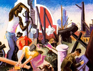 City Building (study For America Today) — Thomas Hart Benton