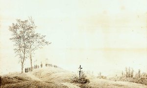 Pilgrimage At Sunset (sunrise) — Caspar David Friedrich, Romanticism