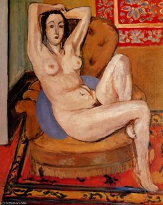 Nu Au Coussin Bleu Huile Sur Toile Collection Brody — Henri Matisse, Fauvism