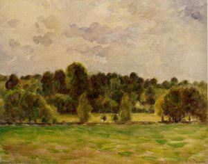 Eragny, Twilight — Camille Pissarro, Impressionist Style
