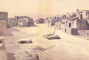 Street In The Pueblo Of Oraibi, Tusayan, Arizona — De Lancey Gill