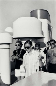 Untitled (ship Vents, 5 People On Deck Wearing Sunglasses) — Burk Uzzle