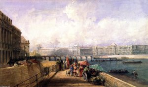 The Pont Des Arts With The Louvre And Tuileries From The Quai Conti — David Cox