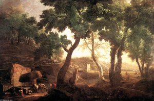 Landscape With Watering Horses — Marco Ricci