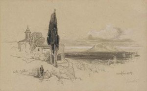 View Of Civita Castellana With Mount Soracte In The Distance — Edward Lear