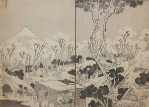 Fuji From The Sumida River — Katsushika Hokusai, Impressionistic Landscape