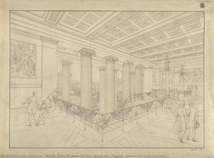 Berlin. Altes Museum By The Lustgarten. Internal View Of The Main Staircase — Karl Friedrich Schinkel, Neoclassical Architecture