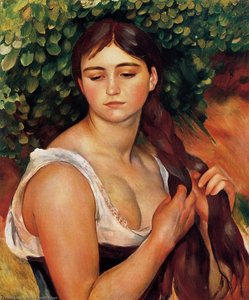 The Braid (suzanne Valadon) — Pierre-auguste Renoir, Impressionism