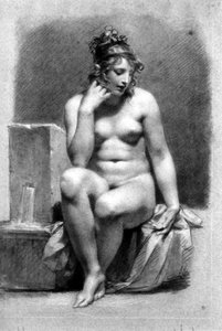 Seated Female Nude By A Fountain — Pierre-paul Prud'hon