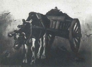 Cart With Black Ox — Vincent Willem Van Gogh
