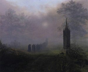 Procession In The Mist — Ernst Ferdinand Oehme