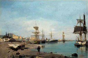 Admiring The Ships — Konstantinos Volanakis, Realism