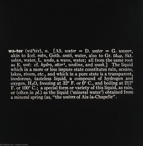 Titled (art As Idea As Idea) (water) — Joseph Kosuth