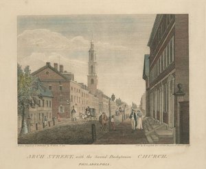 Arch Street, With The Second Presbyterian Church. Philadelphia — Thomas Birch