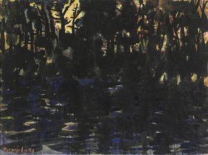 Wooded Landscape With Pond — George Benjamin Luks, Impressionism