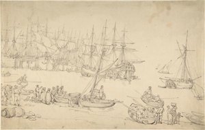 Harbor Scene — Thomas Rowlandson