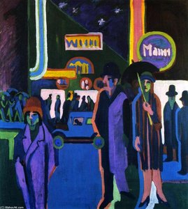 Street Scene At Night — Ernst Ludwig Kirchner, German Expressionism
