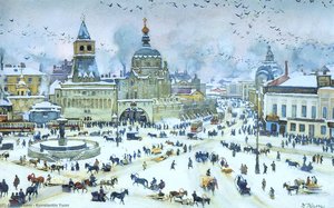 The Lubyanskaya Square In Winter — Konstantin Yuon
