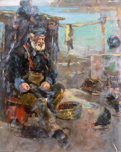 Fisherman And Hens — William Henry Charlton