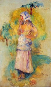 Young Peasant Eating An Apple — Pierre-auguste Renoir