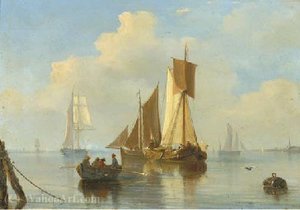 Shipping On A Calm — Everhardus Koster