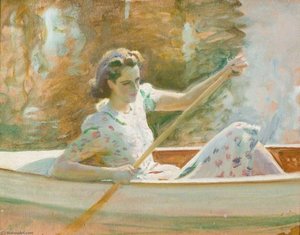 Study For 'the White Canoe' — Sir Alfred James Munnings, Impressionism