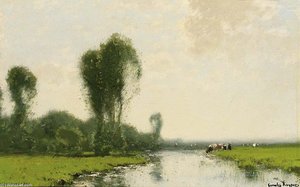 A River Landscape With Cows Near A Stream — Cornelis Kuypers