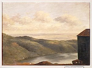 Vue Du Lac De Nemi Au Pied D'une Maison Rustique — Pierre De Valenciennes