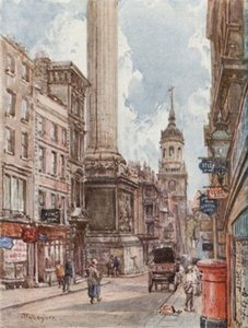 The Monument And St. Magnus' Church — John Fulleylove