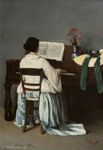 Woman At A Spinet — François Bonvin