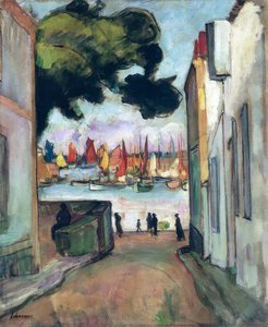 Street By The Port At Collioure — Henri Lebasque