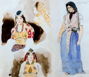 Álbum De Marruecos. Jóvenes Judías — Eugène Delacroix