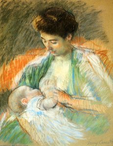 Mother Rose Nursing Her Child — Mary Stevenson Cassatt, Impressionist Domesticity